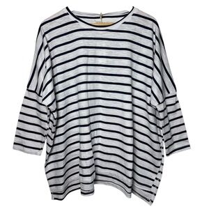 MERSEA Catalina Slub Tee Top Stripe Crewneck One Size Oversize Nautical Boxy NWT